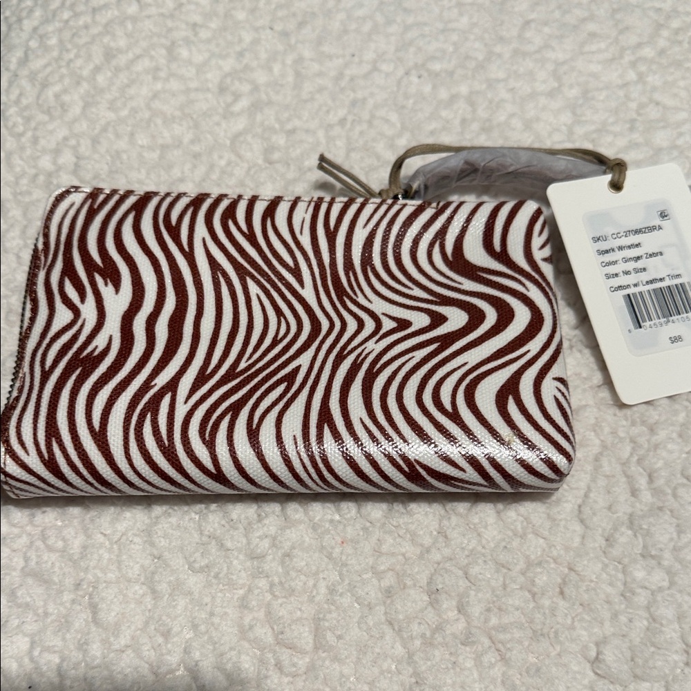 HOBO Ginger Zebra Print Wristlet NWT!!